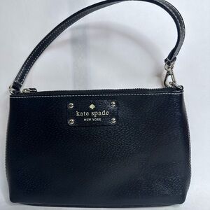Kate Spade Wellesley Linet Leather Wristlet Top Handle – Black